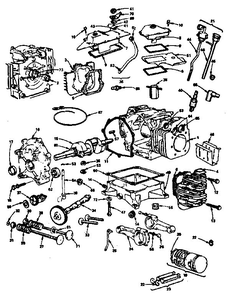 Cylinder, Crankshaft And Engine Base Group Diagram and Parts List for 422400-422499 0721-01 Briggs and Stratton Engine